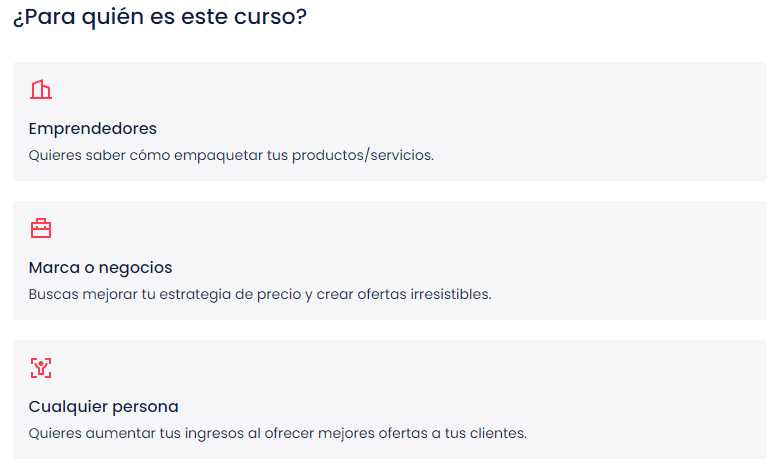 Curso Crea ofertas irresistibles para productos o servicios - Convierte mas