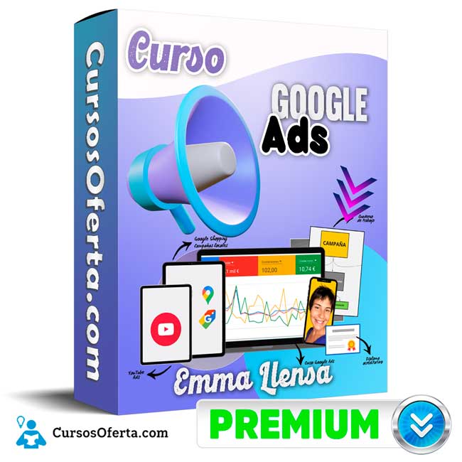 Curso Google Ads – Emma Llensa Cover CursosOferta 3D - Google Ads – Emma Llensa